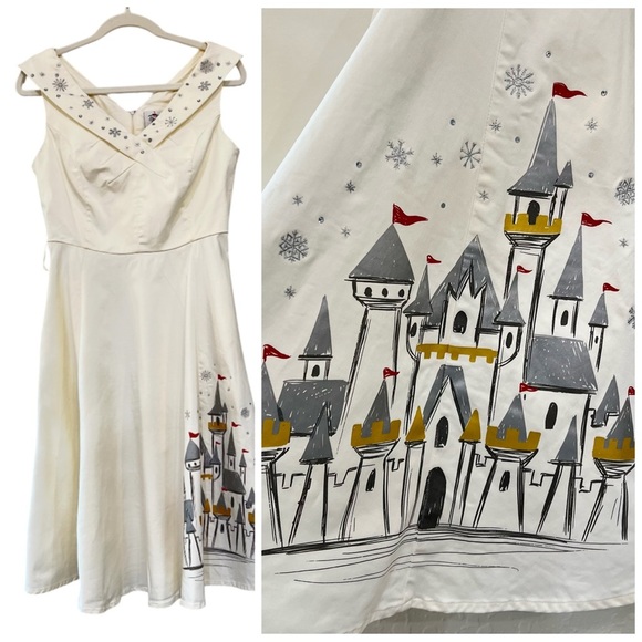 Disney Dresses & Skirts - Disney Dress Shop Castle Holiday Dress Snowflake Sparkle Medium
